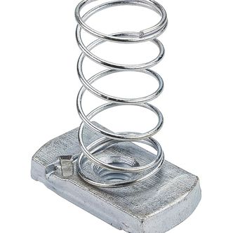 Channel nuts with long spring